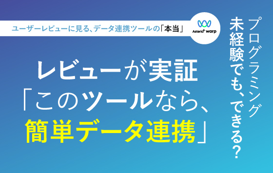 資料ダウンロード：プログラミング未経験でも、できる？レビューが実証「このツールなら、簡単データ連携」