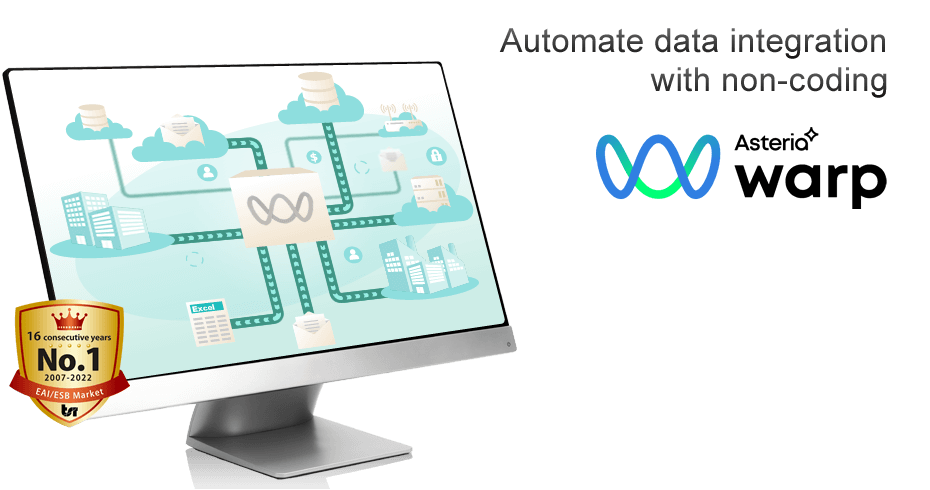 Automate data integration with non-coding - 15 consecutive years 2007−2021 EAI/ESB Market