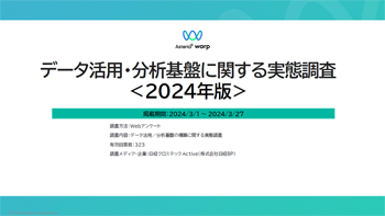 資料ダウンロード：データ活用・分析基盤に関する実態調査＜2024年版＞