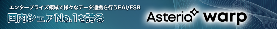エンタープライズ領域で様々なデータ連携を行うEAI/ESB　国内シェアNo.1を誇る