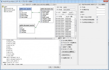 RedshiftTableCopyコンポーネント