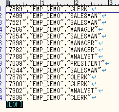 SELECTテストで確認したデータがCSVとして出力