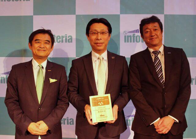 「 Partner of the Year 2016 」を受賞したパナソニック インフォメーションシステムズ（皆さまとの写真）