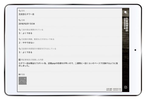 店舗視察報告アプリイメージ