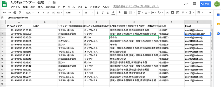 AUGTipsアンケート回答