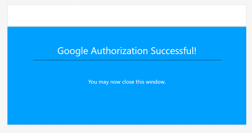 Google Authorization Successful!