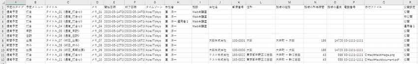 登録するCSVファイルサンプル