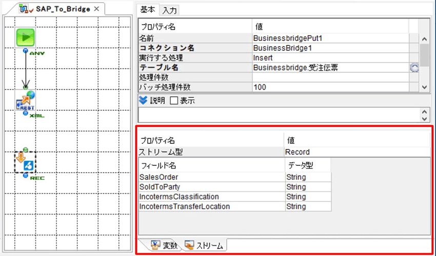 指定したフィールド