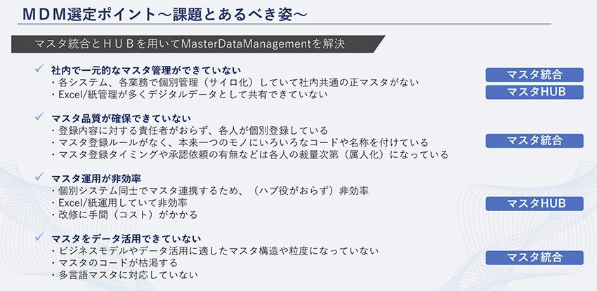 MDM選定ポイント〜課題とあるべき姿〜