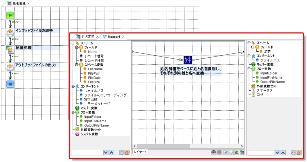 姓名変換フローサンプル