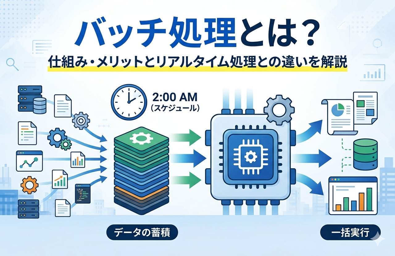 バッチ処理とは？仕組み・メリットとリアルタイム処理との違いを解説