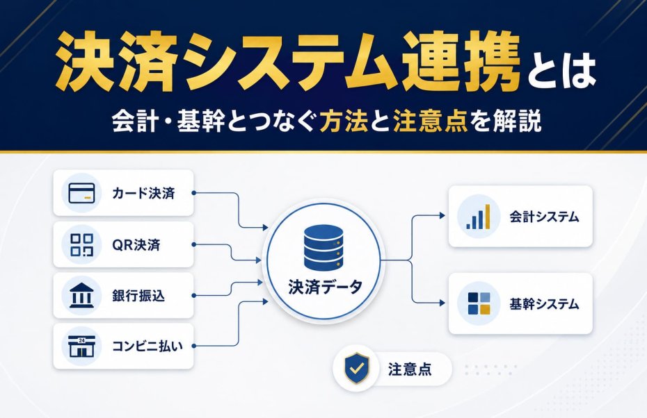 決済システム連携とは｜会計・基幹とつなぐ方法と注意点を解説