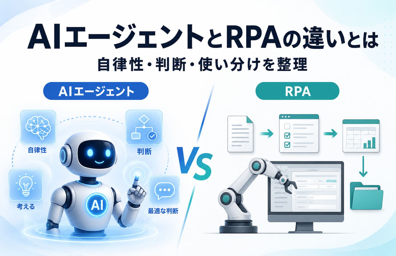 AIエージェントとRPAの違いとは｜自律性・判断・使い分けを整理