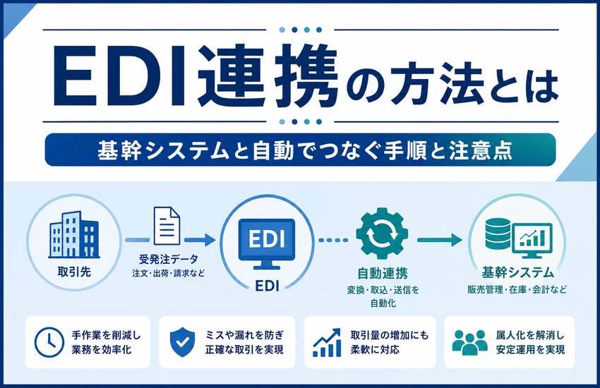 EDI連携の方法とは｜基幹システムと自動でつなぐ手順と注意点