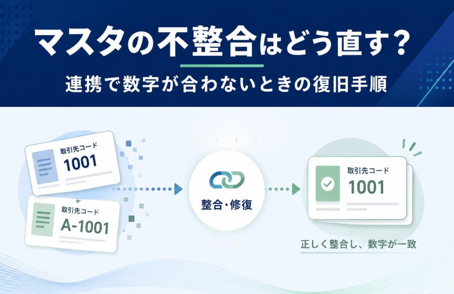 マスタの不整合はどう直す？連携で数字が合わないときの復旧手順