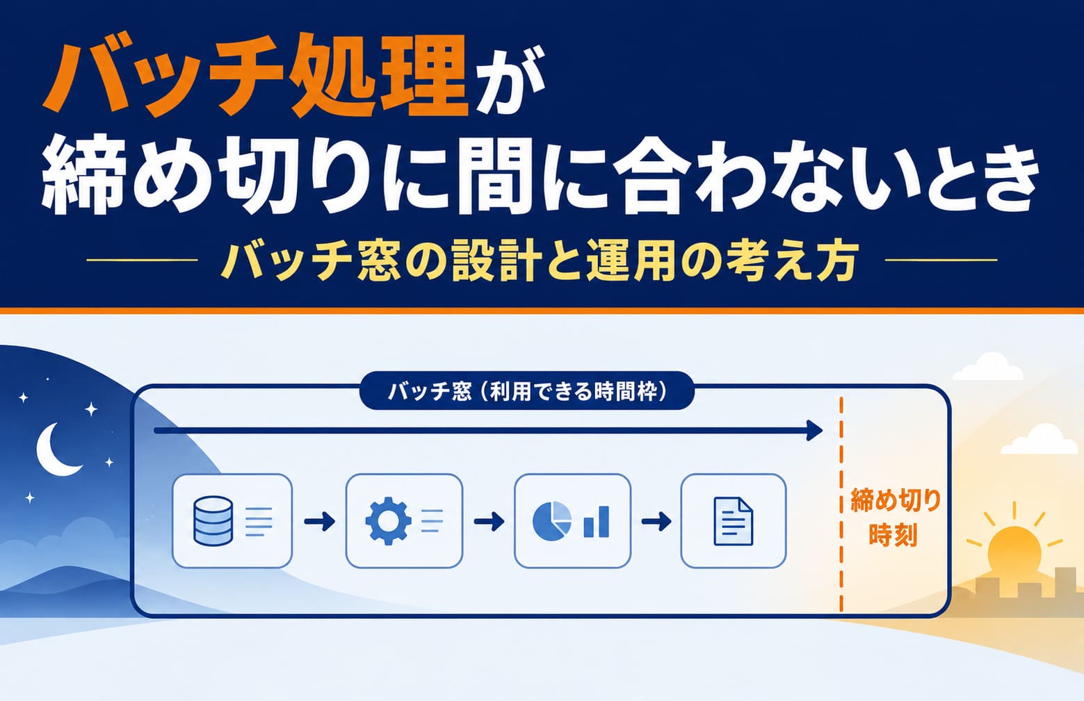 バッチ処理が締め切りに間に合わないとき｜バッチ窓の設計と運用の考え方
